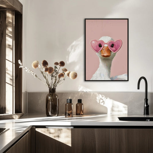 Różowe spojrzenie gęsi Plakat