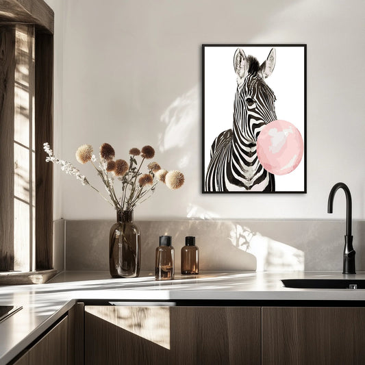 Zebra z balonem Plakat