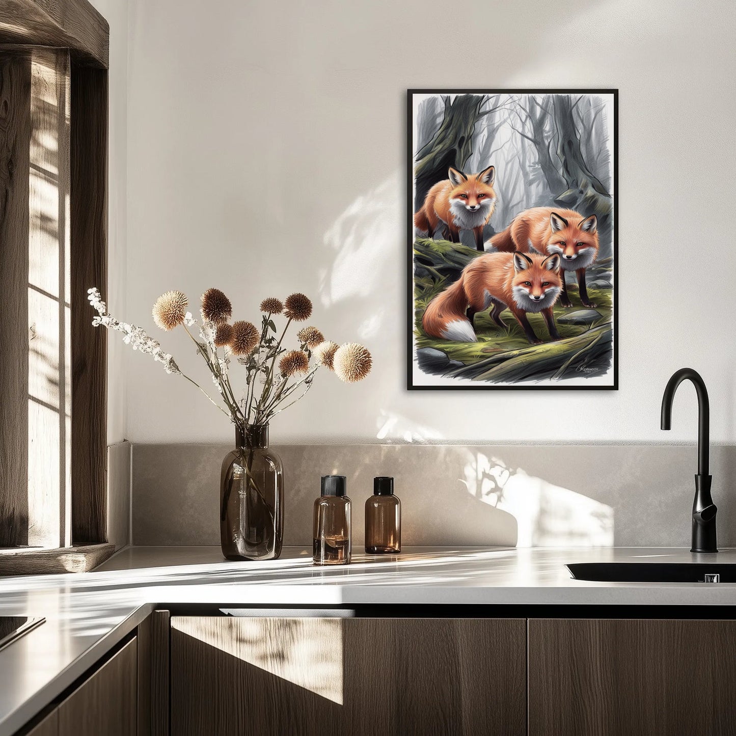 Lisy W Tajemniczym Lesie Plakat