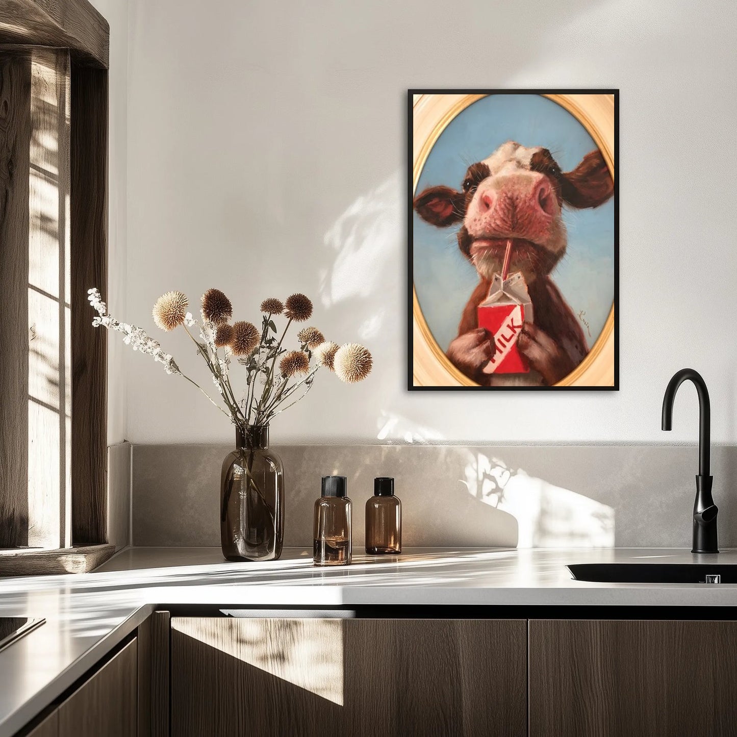 Mleczny portret krowy Plakat