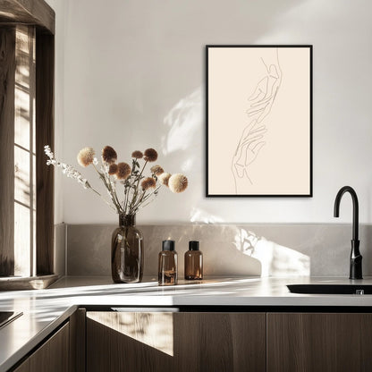 Beige Line Hands Plakat