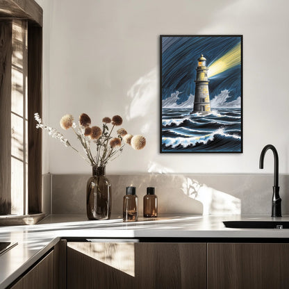 Samotna latarnia morska Plakat