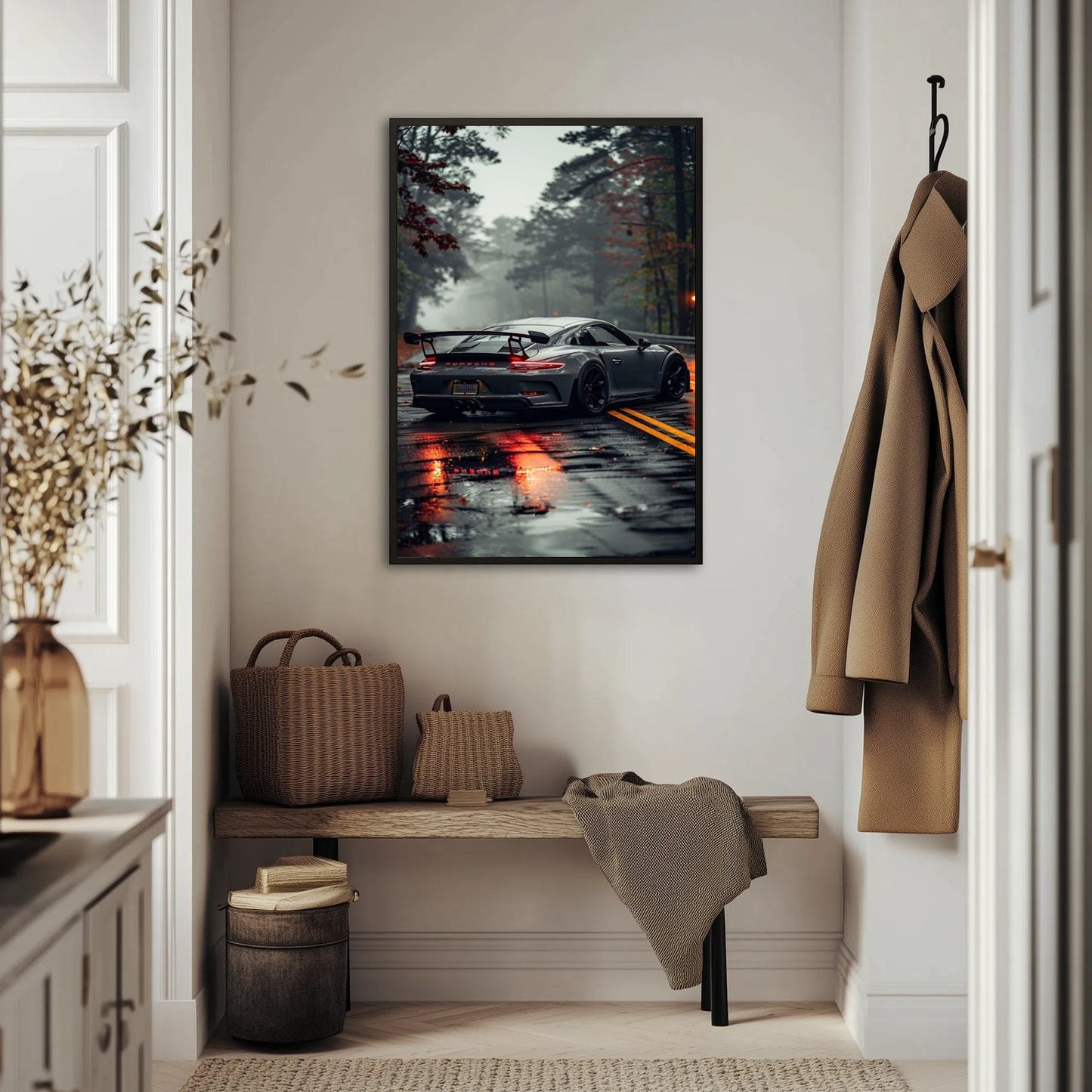 Porsche 911 GT3 Deszczowy Szlak Plakat