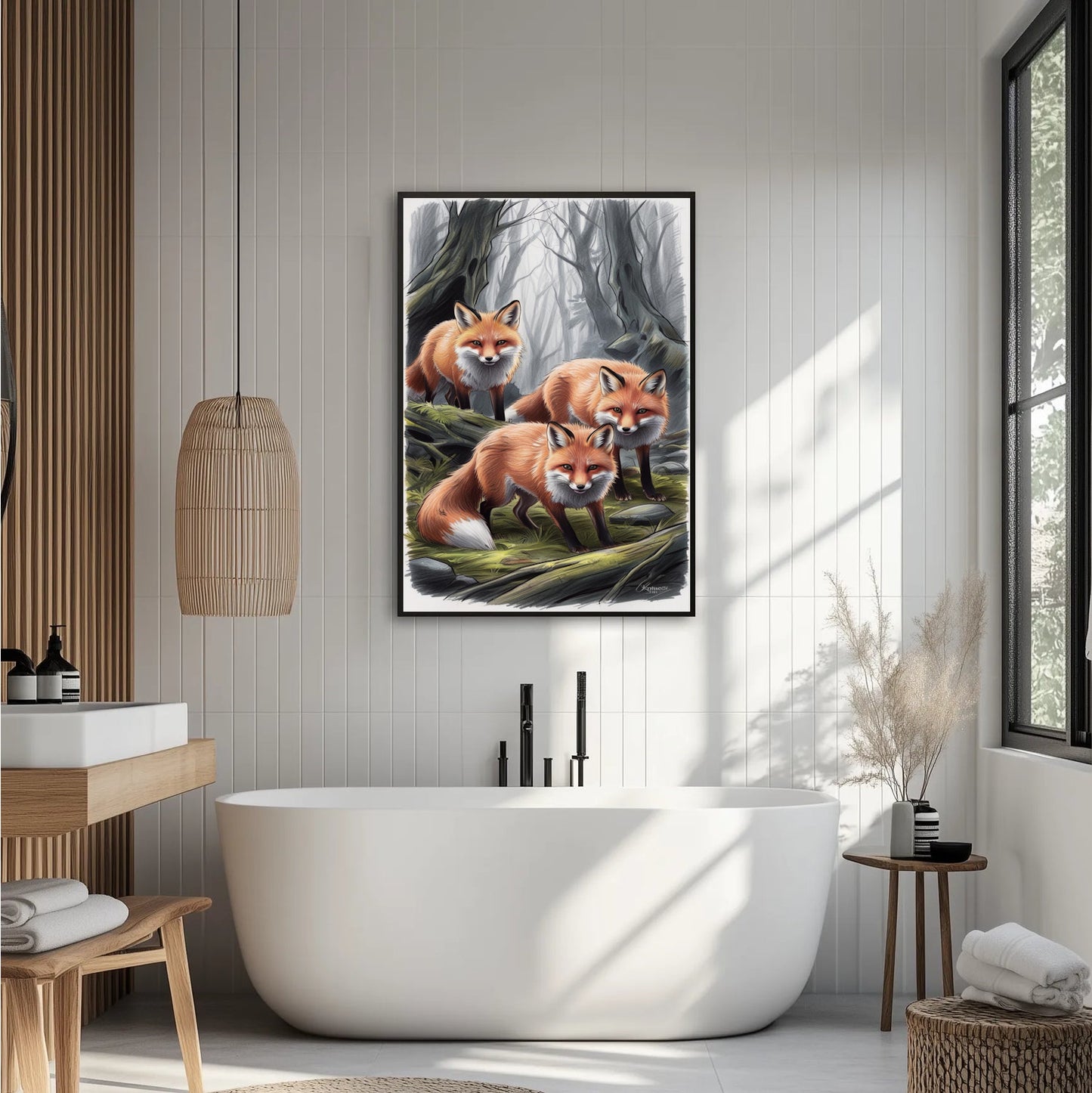 Lisy W Tajemniczym Lesie Plakat