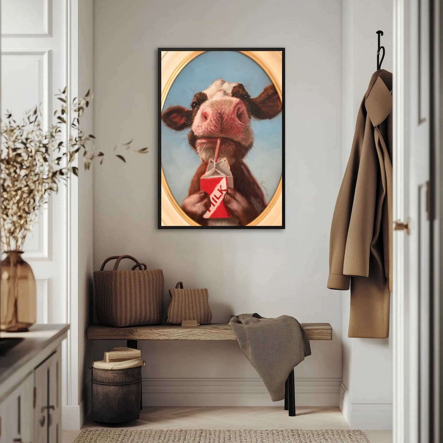 Mleczny portret krowy Plakat