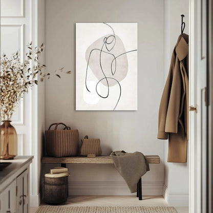 Beige Line Woman Obraz