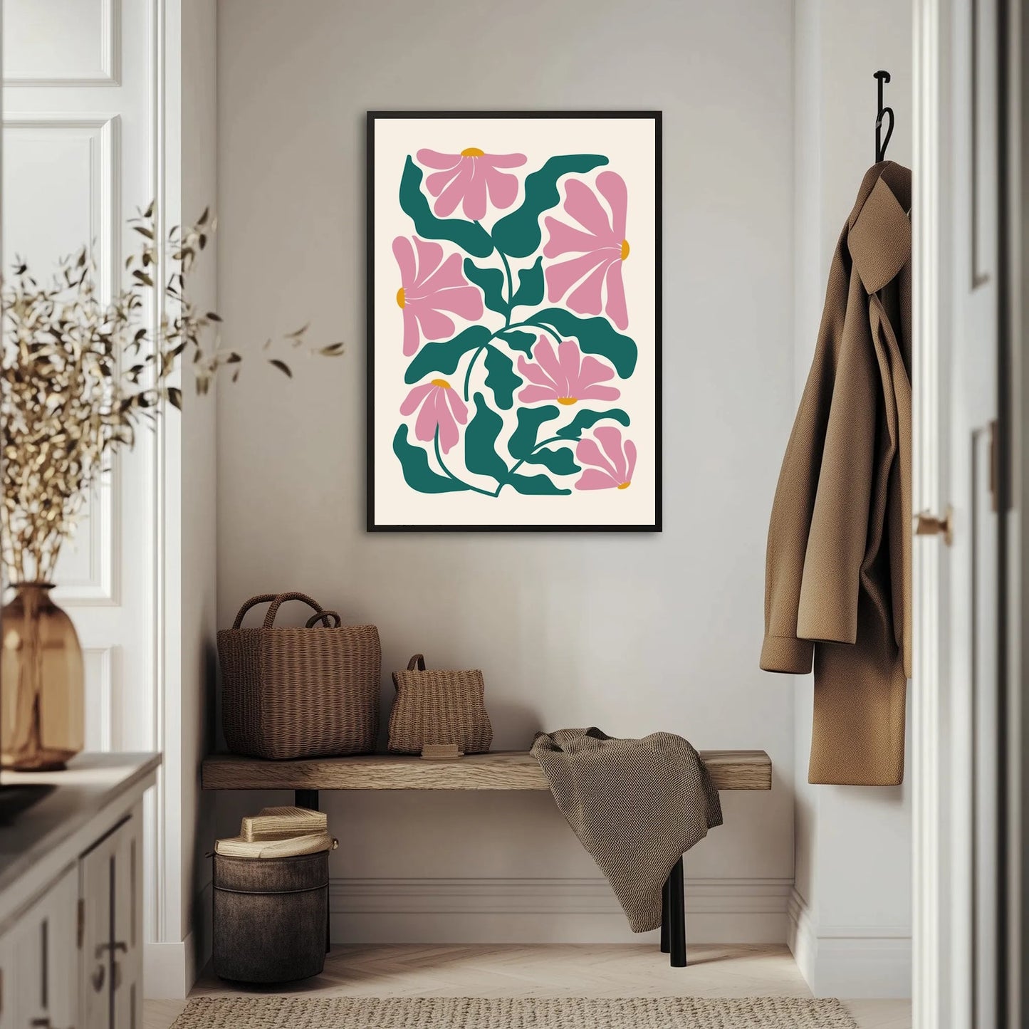 Geometryczne kwiaty Plakat