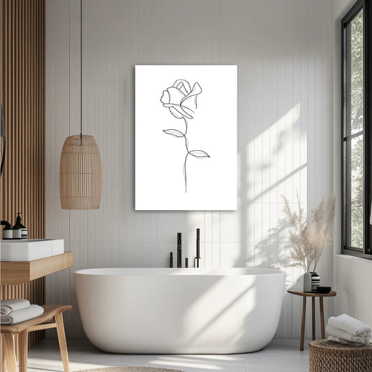 Beige Line Rose Obraz