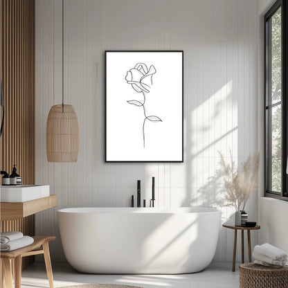 Beige Line Rose Plakat