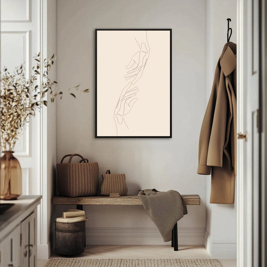 Beige Line Hands Plakat
