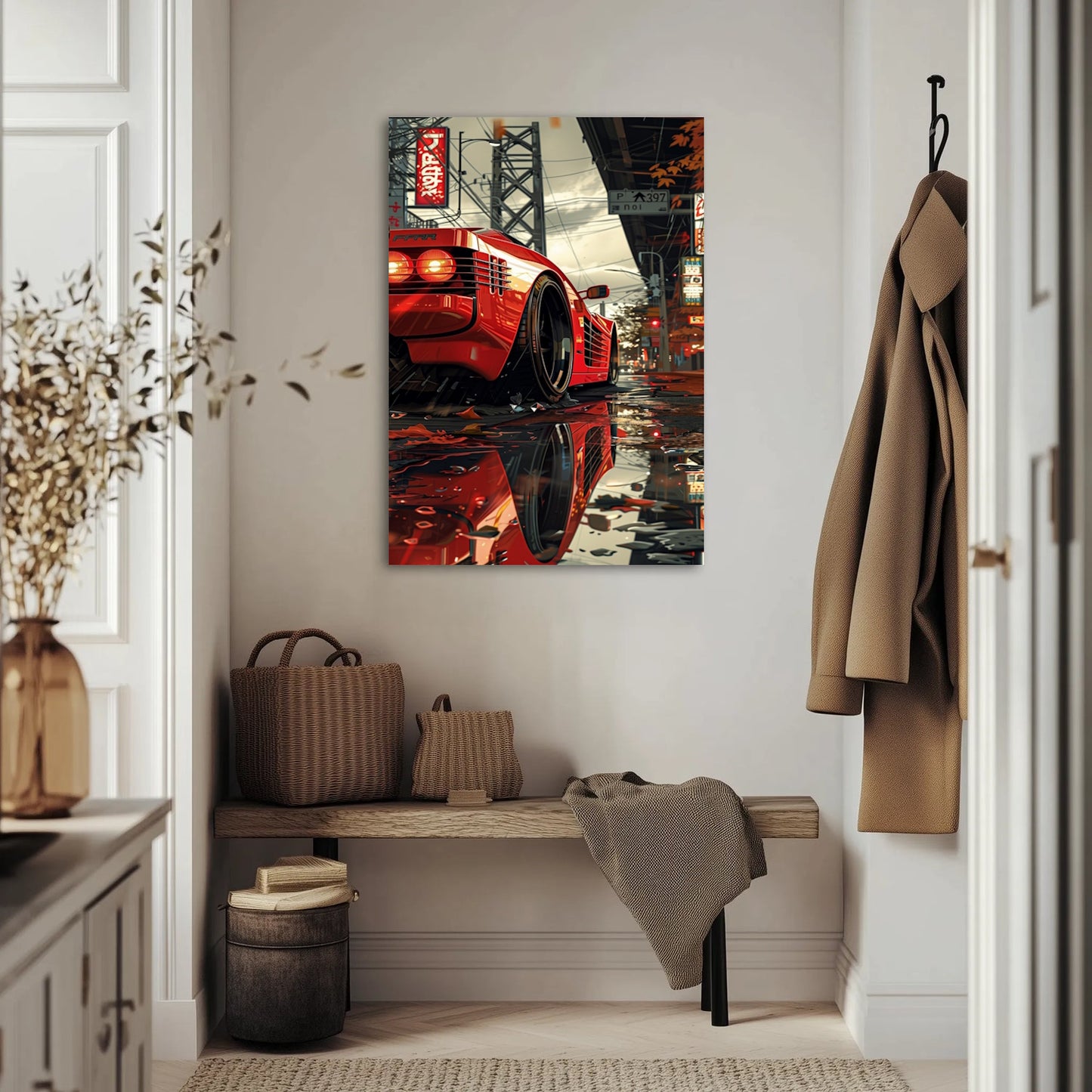 Ferrari Testarossa Nocne Tokio Obraz