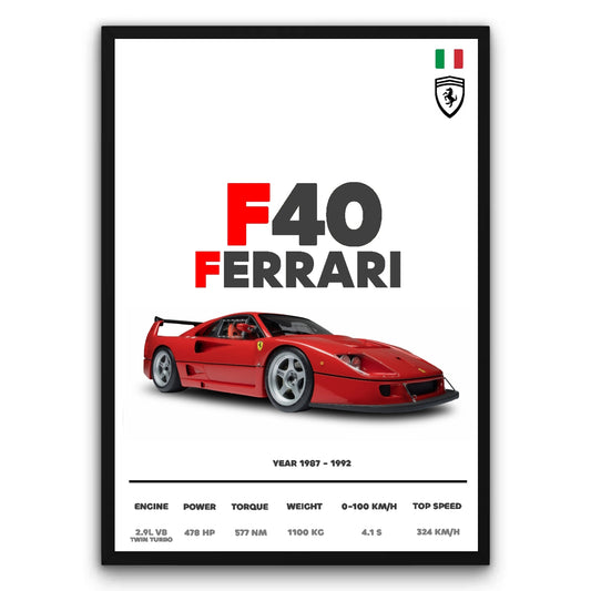 Ferrari F40 Plakat