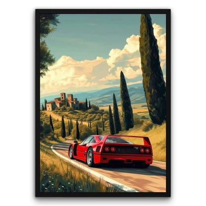 Ferrari F40 Toskański Szlak Plakat