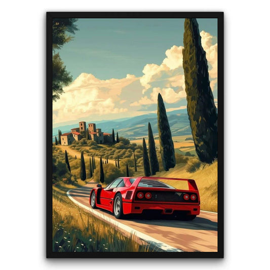 Ferrari F40 Toskański Szlak Plakat