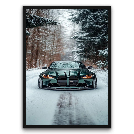 BMW M4 Zimowa Zieleń Plakat
