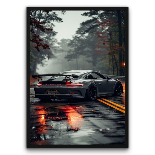 Porsche 911 GT3 Deszczowy Szlak Plakat