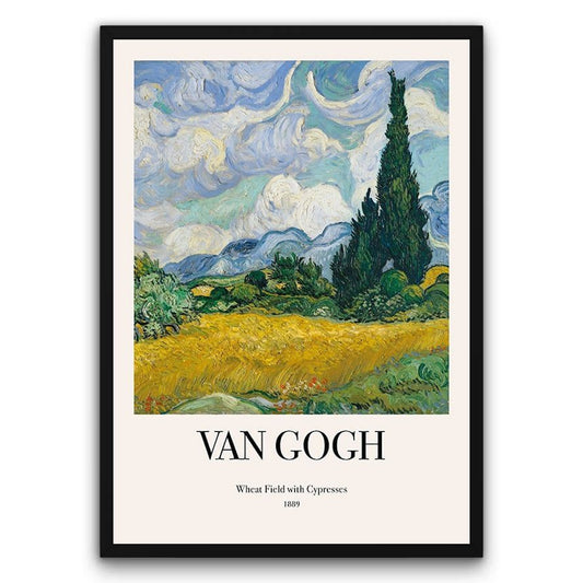 Van Gogh - Wheat Field with Cypresses Plakat