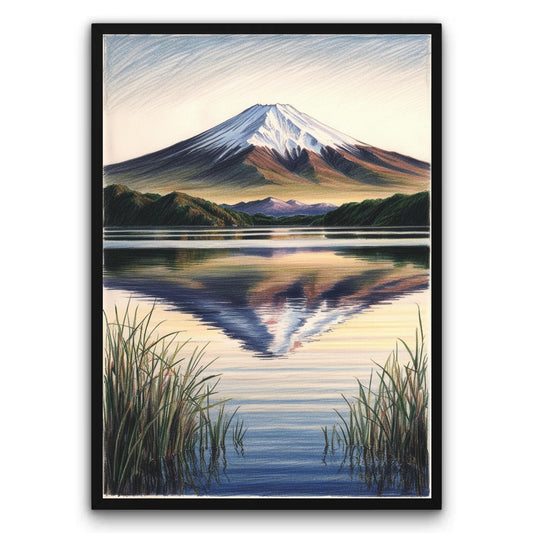 Fujisan Na Tle Jeziora Kawaguchi Plakat