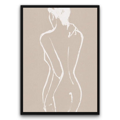 Beige Line Woman Body Plakat