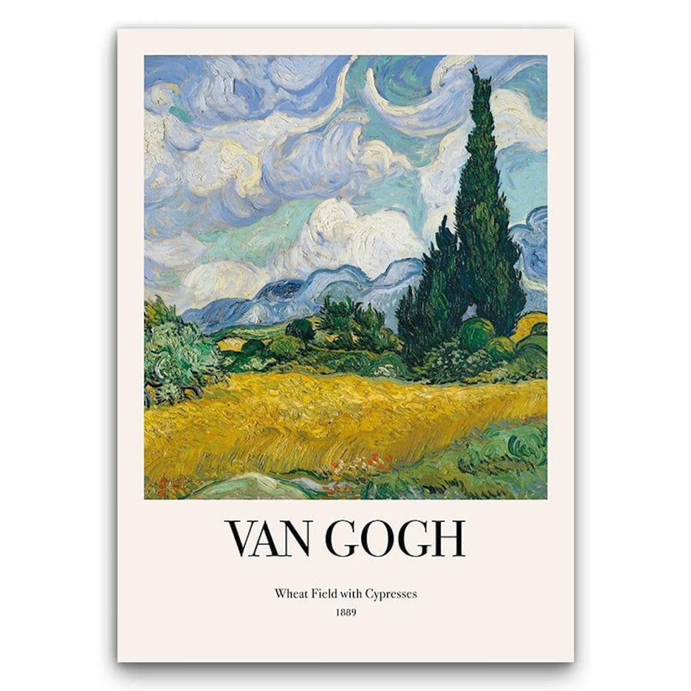 Van Gogh - Wheat Field with Cypresses Obraz