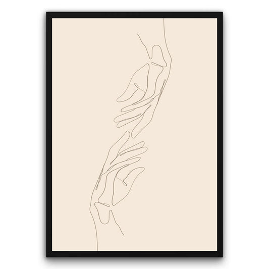 Beige Line Hands Plakat