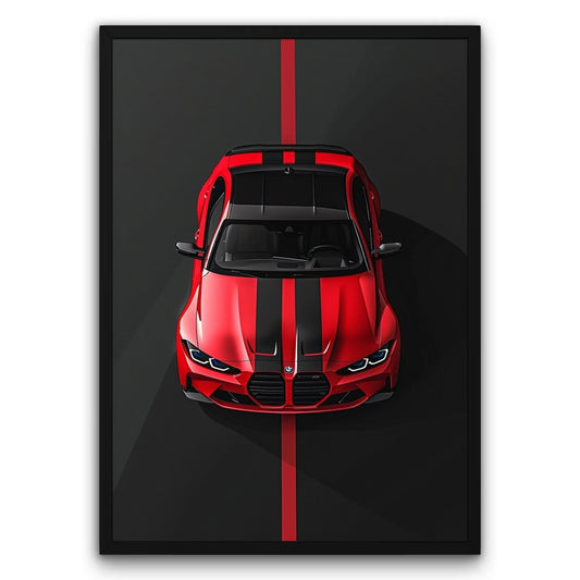 BMW M3 Czerwona Moc Plakat