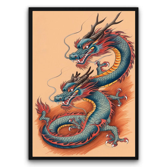 Dragon W Chińskim Stylu Plakat