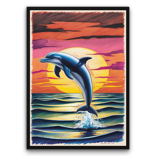 Delfin wyskakujący z Wody Plakat